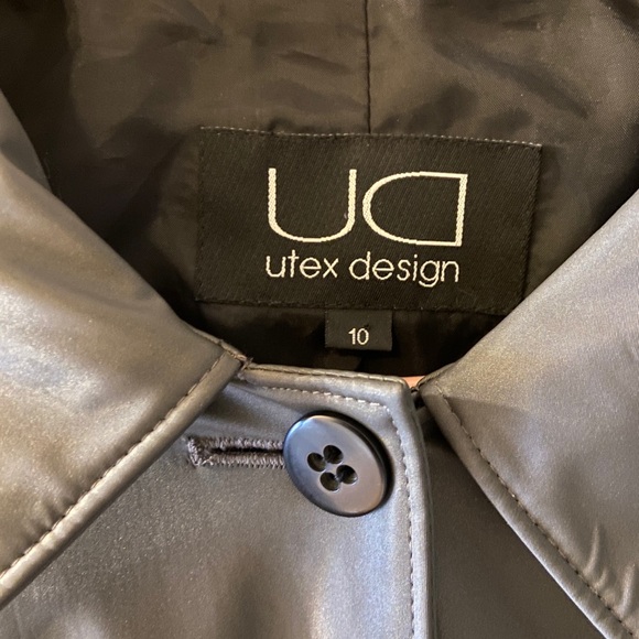 Utex Design Grey Short Trench-coat size 10 - Picture 2 of 13
